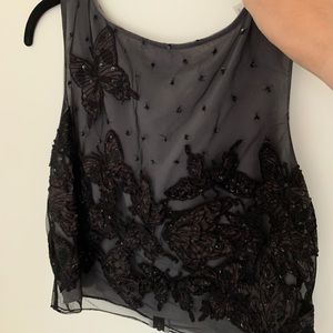 Alice and Olivia Beaded Crop Top